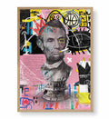 Abraham Lincoln Reimagined Pop Art Wall Art with Neon Pink and Graffiti Style for Indian Home Decor