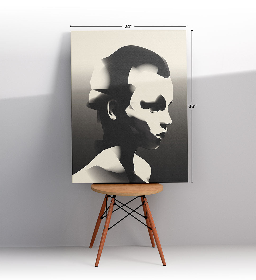 Abstract Shadow Face with geometric human head design wall art for Indian home decor.