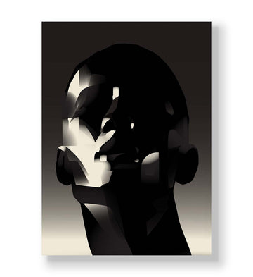 Abstract Shadow Face with geometric human head design wall art for Indian home decor.