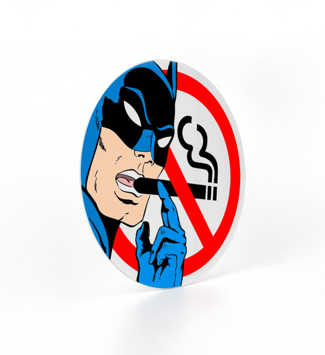 Sleek metal street sign "No Smoking", classy rule-setter for home bars.