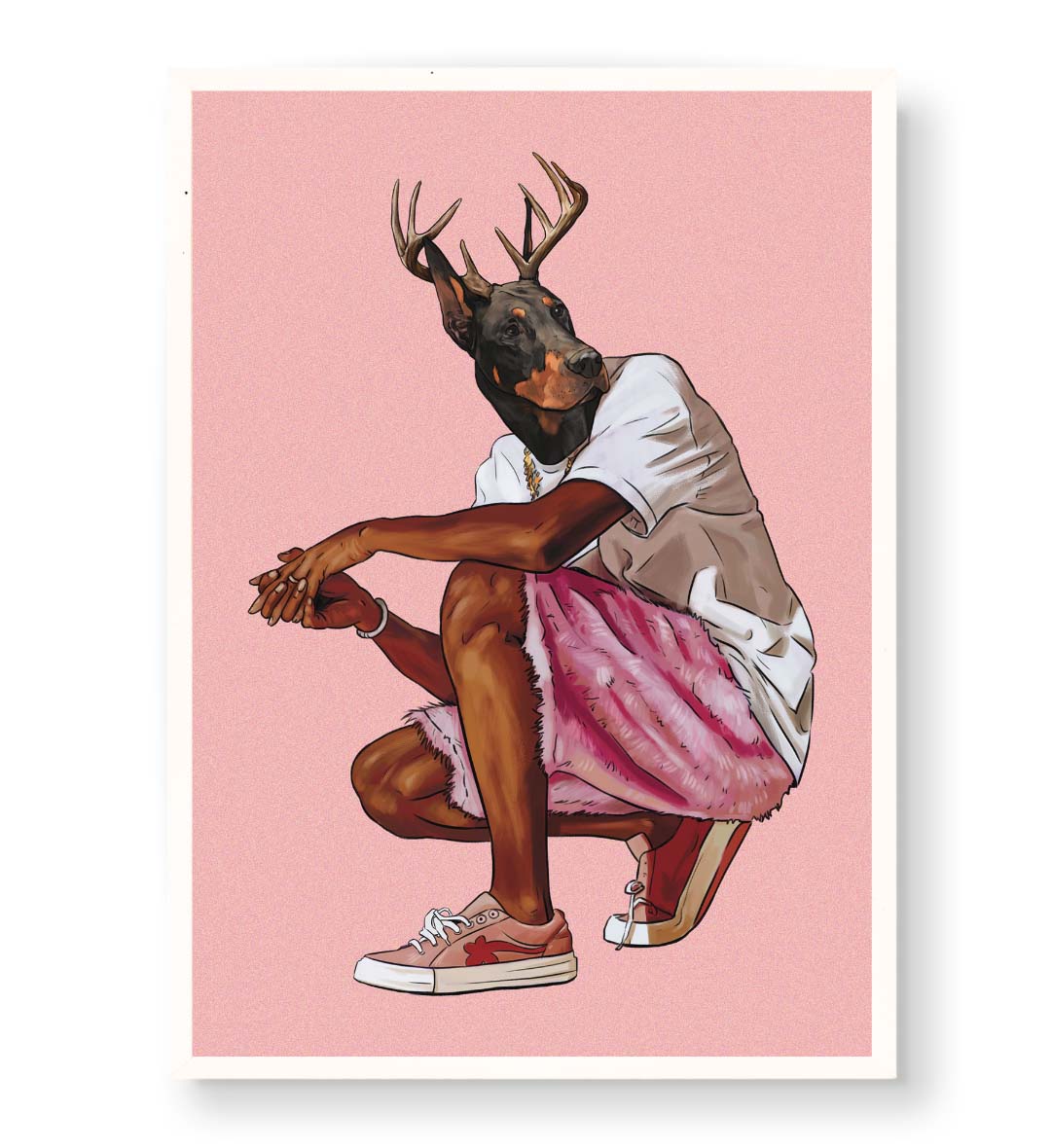 premium canvas wall art for home of a dog.