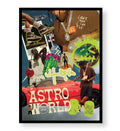 Astroworld Travis Scott hip-hop bar wall art canvas print with sneakers and cacti for Indian home decor.