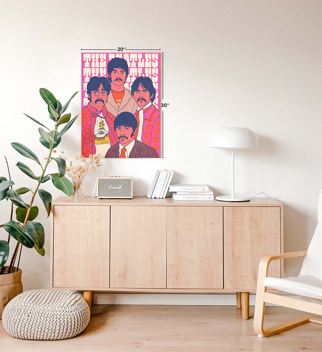 Beatles Retro Vibe pop art wall canvas print for Indian home decor.