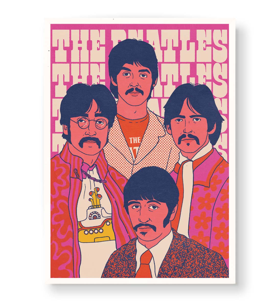 Beatles Retro Vibe pop art wall canvas print for Indian home decor.