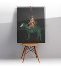 Beyonce fantasy canvas wall art with leafy horse, perfect for modern Indian home decor.