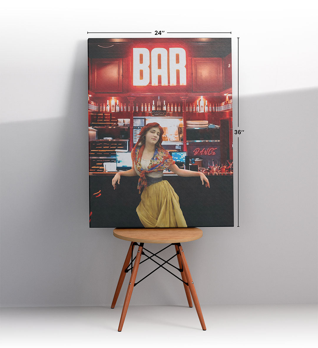 Bohemian Bar Scene with eclectic bar design wall art for home decor.