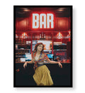 Bohemian Bar Scene with eclectic bar design wall art for home decor.