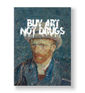 Vincent Van Gogh parody canvas wall art with Buy Art Not Drugs graffiti, perfect for modern Indian home decor.