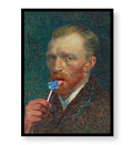 Vincent Van Gogh parody canvas wall art with Starry Night lollipop, perfect for modern Indian home decor.