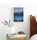 Cityscape Twilight Glow with urban skyline design wall art for Indian home decor.