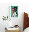 Fight Club Dual Shadows cinematic wall art with teal background and pink accents for Indian home decor.
