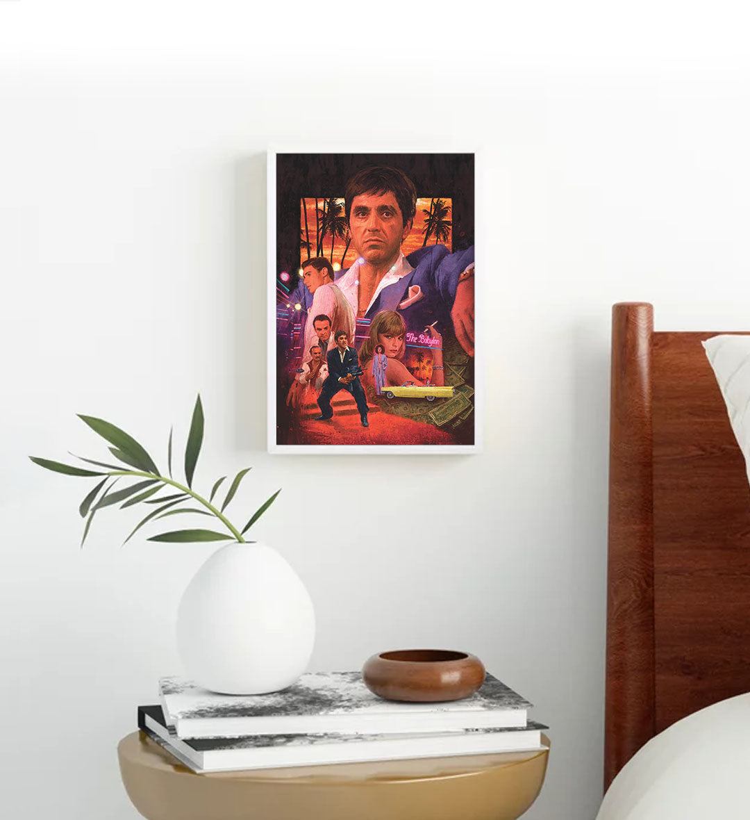 Scarface parody canvas wall art with Tony Montana, perfect for modern Indian home decor.