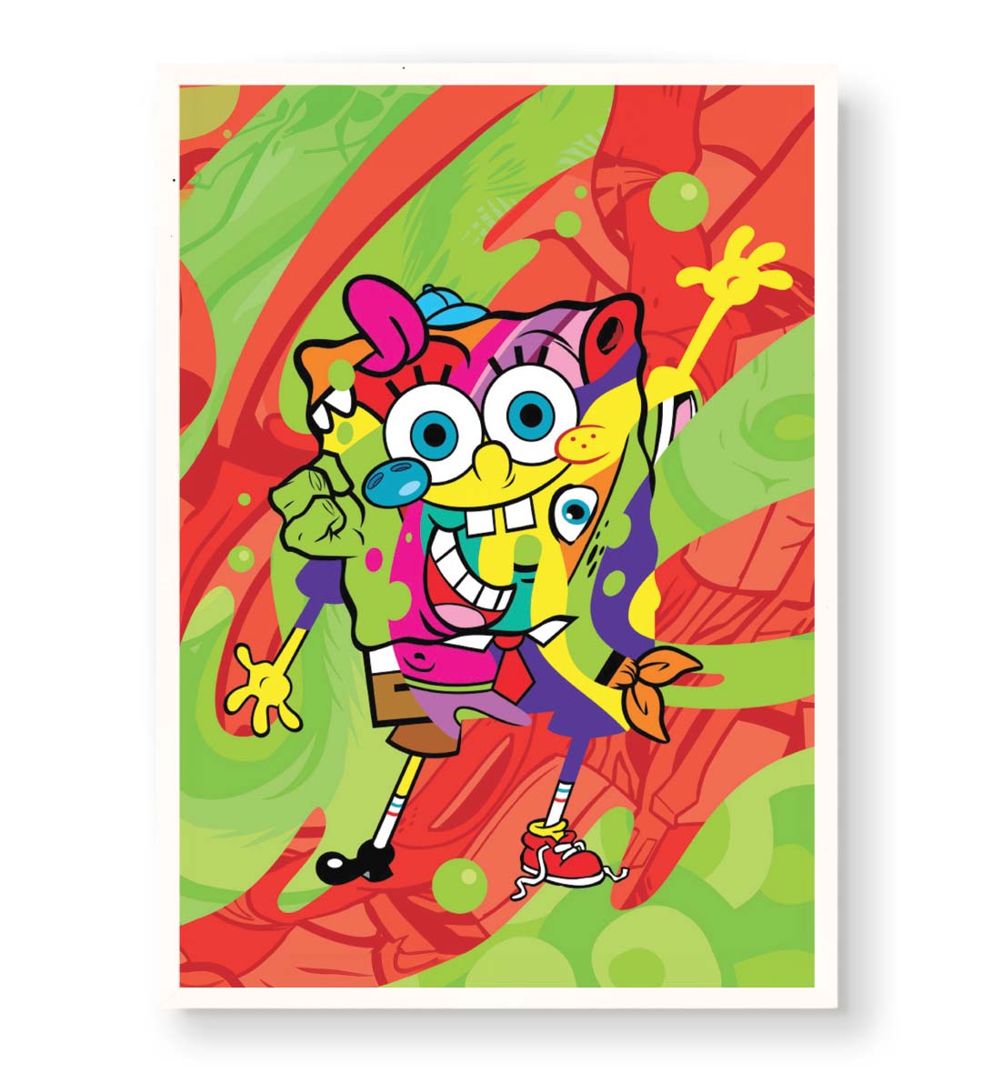 Spongebob Blast canvas wall art with vibrant pop art SpongeBob design for modern Indian home decor.