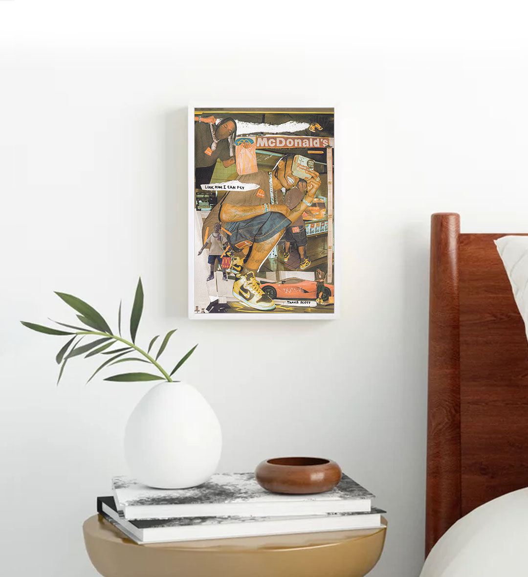 Travis Scott McDonald's Collab Pop Culture Wall Art with Sneakers and Car in Vibrant Tones for Indian Home Decor