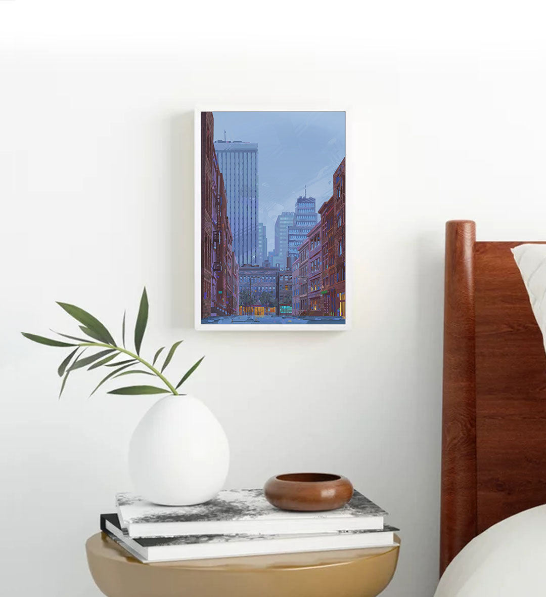 Urban Alley Serenity with cityscape alley design wall art for Indian home decor.