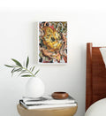 Wild Gaze surreal tiger wall art canvas print with snakes and birds for Indian home decor.