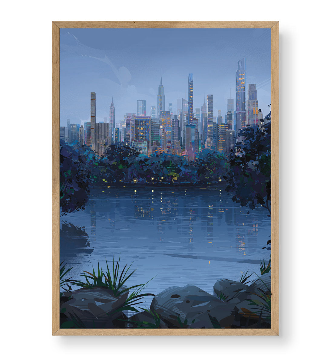 Cityscape Twilight Glow with urban skyline design wall art for Indian home decor.