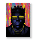 Notorious B.I.G. parody canvas wall art with psychedelic NYC skyline, perfect for modern Indian home decor.