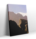Mountain serenity canvas wall art with rocks and peaks, perfect for modern Indian home decor.