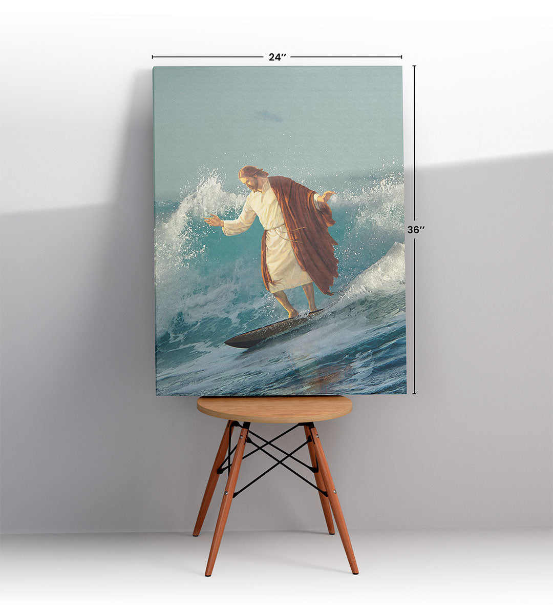 Divine Surf Mastery with spiritual surfing design wall art for Indian home decor.