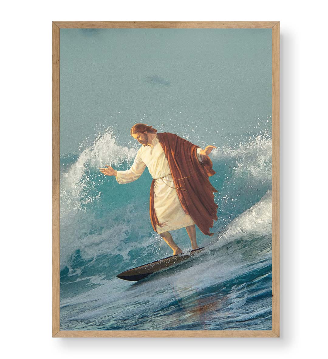 Divine Surf Mastery with spiritual surfing design wall art for Indian home decor.