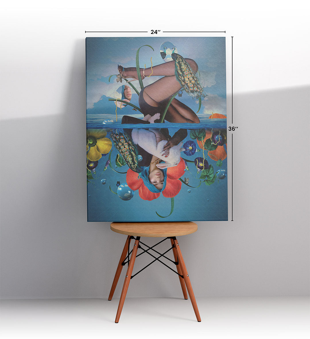 Dua Lipa's Dreamscape with surreal peacock design wall art for Indian home decor.