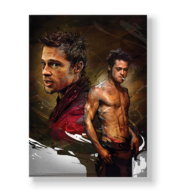 Fight Club Fury with Brad Pitt Tyler Durden design wall art for Indian home decor.