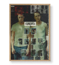 Fight Club Chaos Collage cinematic wall art with gritty tones and red splatters for Indian home decor.