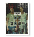 Fight Club Chaos Collage cinematic wall art with gritty tones and red splatters for Indian home decor.