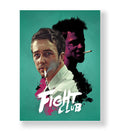 Fight Club Dual Shadows cinematic wall art with teal background and pink accents for Indian home decor.