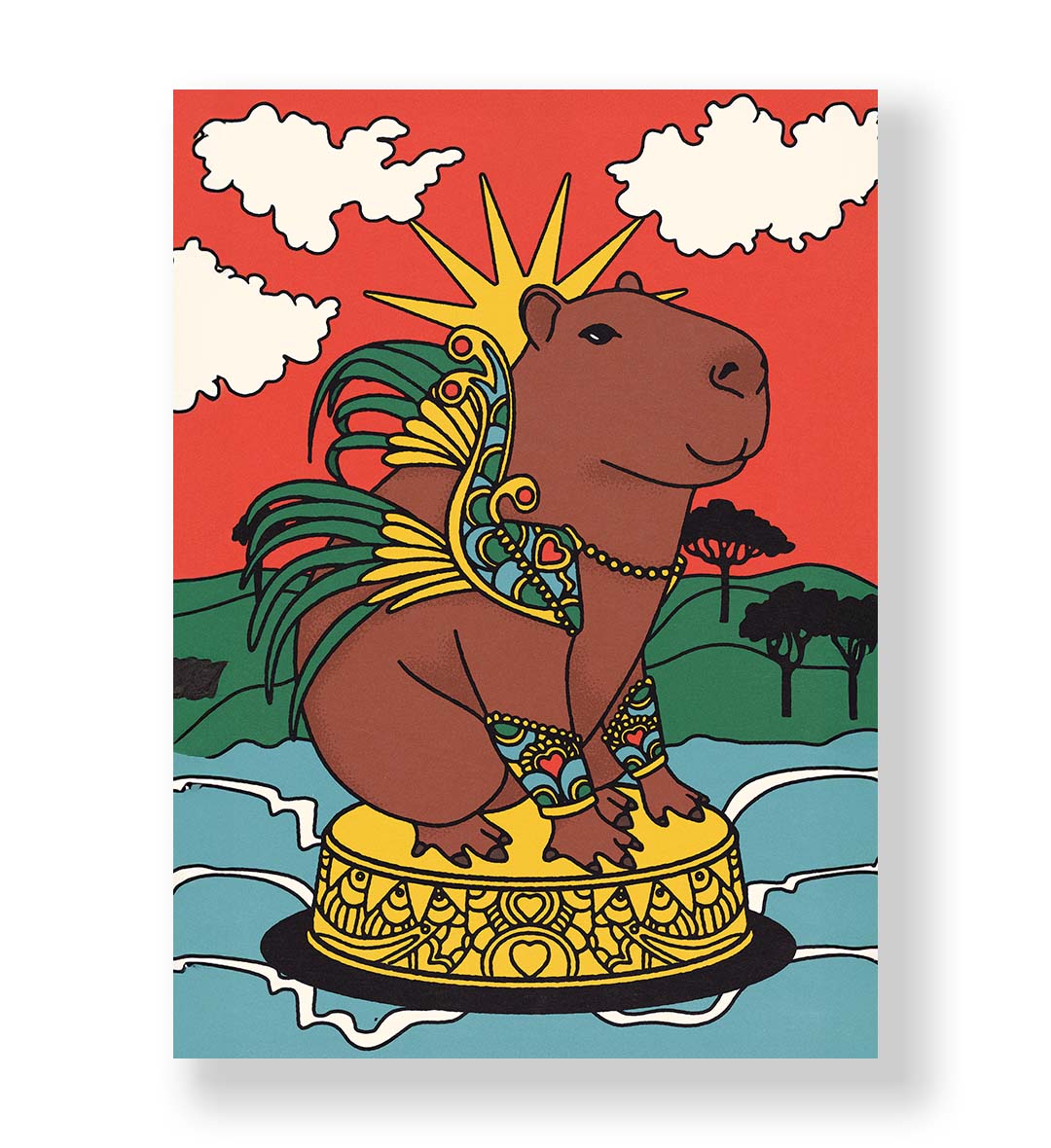 Golden Elegance vintage glam wall art canvas print with gold and green tones for Indian home decor.