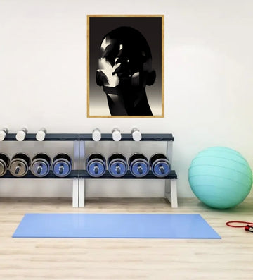 Pumped-up gym wall prints with fierce athletes and gritty quotes, keeping the motivation high during every rep.