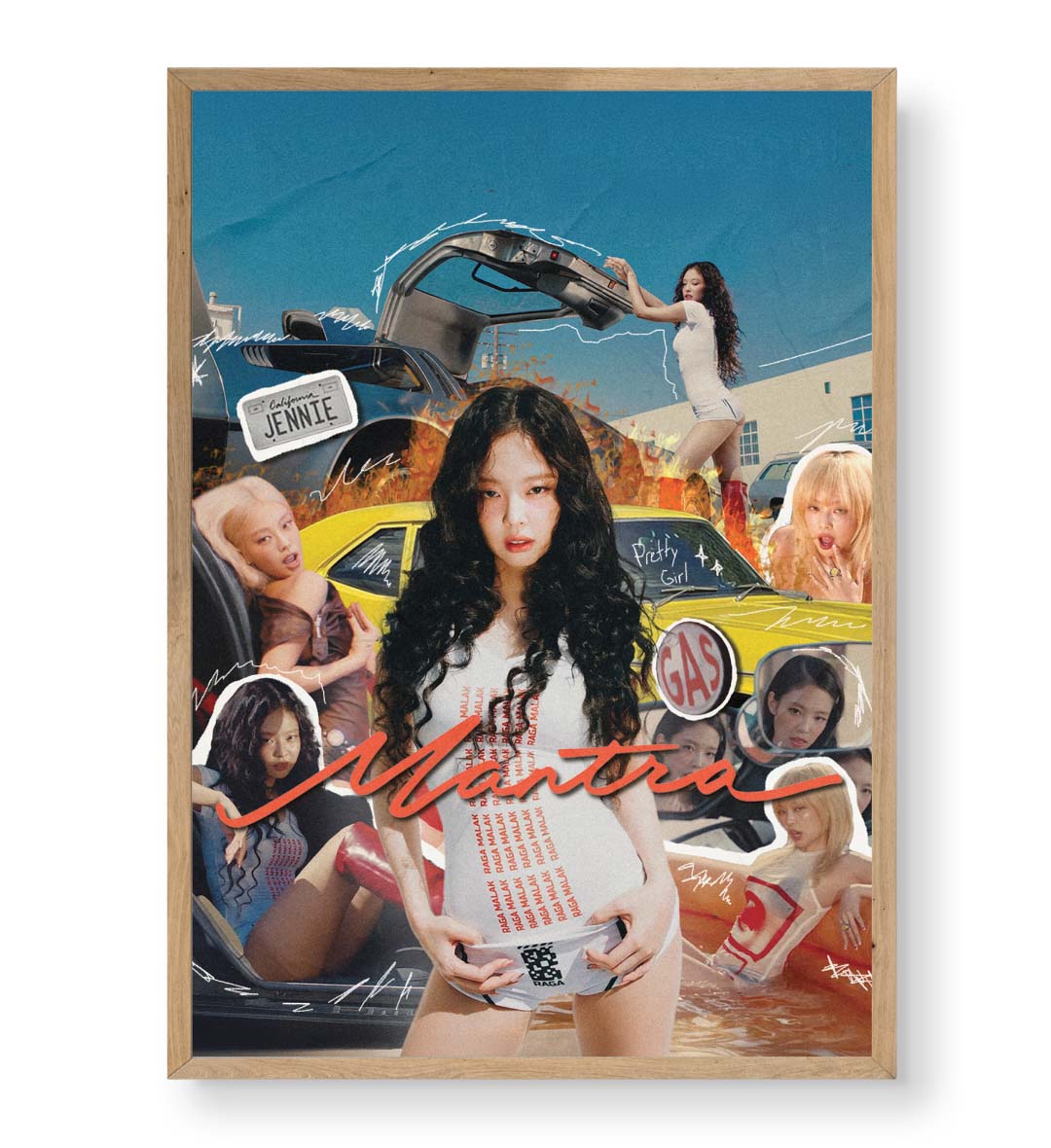 Blackpink jennie kpop iconic style wall art online buy India.