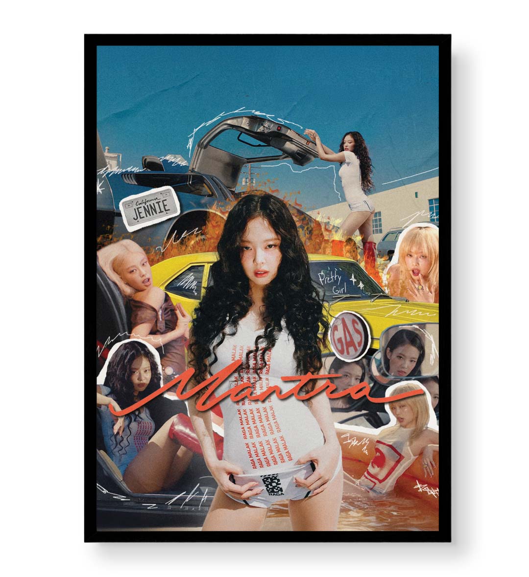 Blackpink Jennie mantra mystical music vibes canvas painting home decor India.