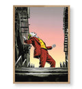 Joker’s Sunset Dance cinematic wall art with red suit and sunset sky for Indian home decor.