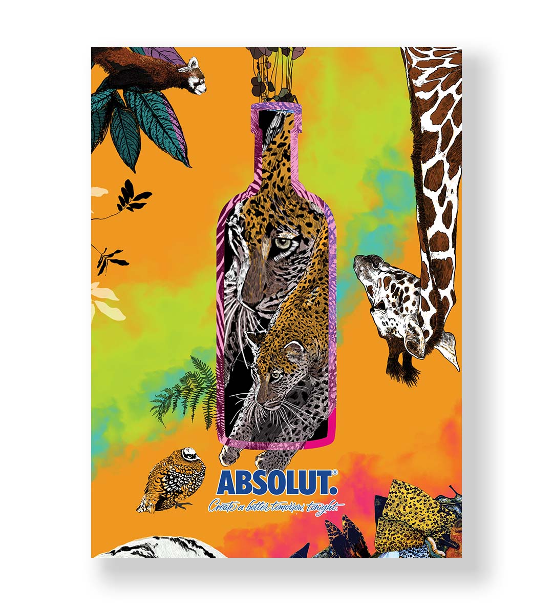 Jungle Vibes Absolut safari bar wall art canvas print with leopard for Indian bar decor.