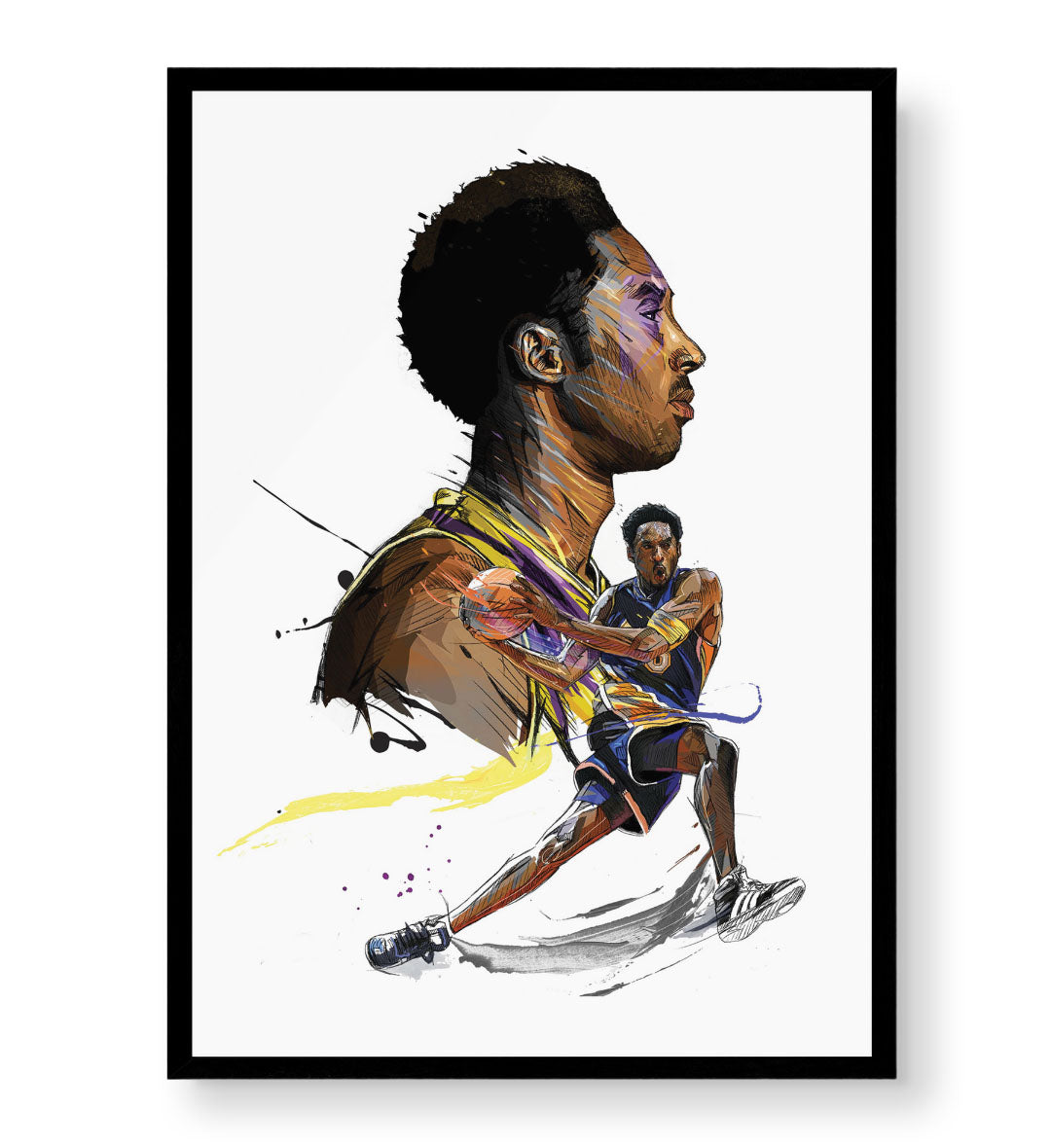 Kobe's Dual Legacy with Kobe Bryant basketball design for Indian home decor.