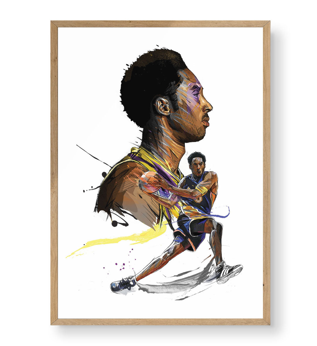 Kobe's Dual Legacy with Kobe Bryant basketball design for Indian home decor.