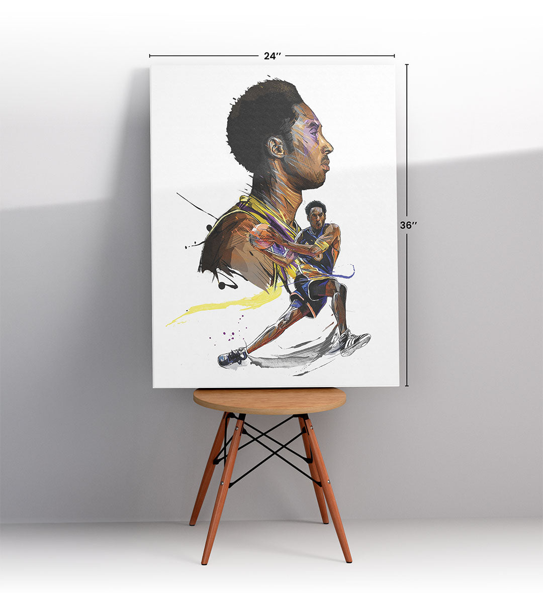 Kobe's Dual Legacy with Kobe Bryant basketball design for Indian home decor.