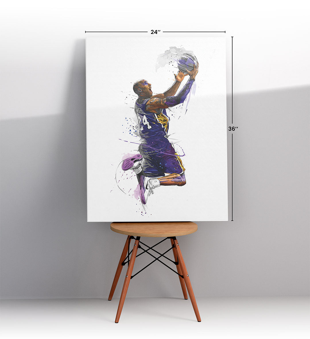 Kobe Slam canvas wall art with dynamic basketball dunk design for Indian home decor.