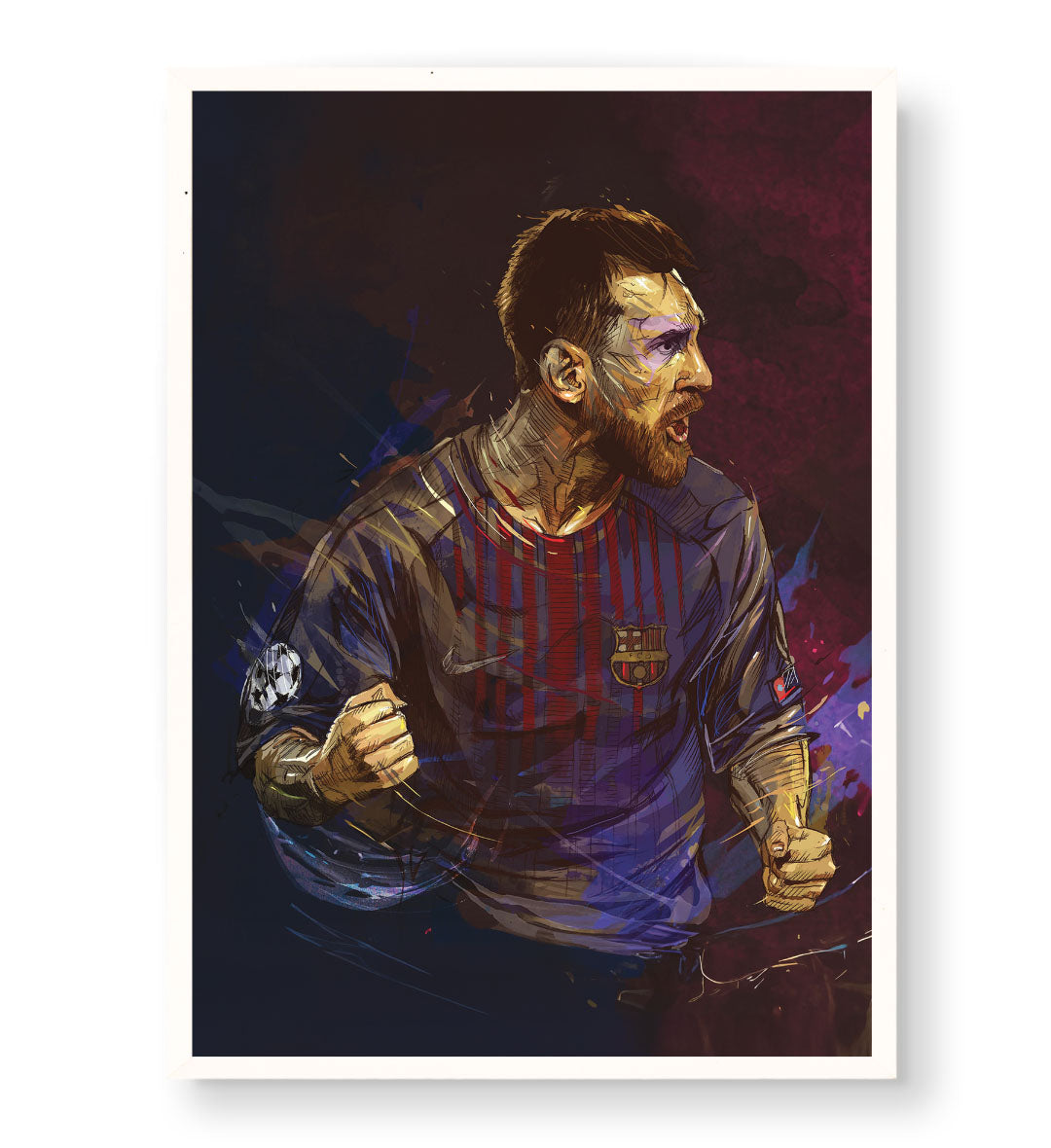 Messi's Roar with Lionel Messi football wall art for Indian home decor.