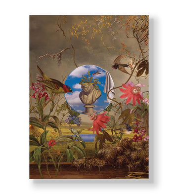 Nature's Classical Harmony with botanical and classical bust design wall art for Indian home decor.