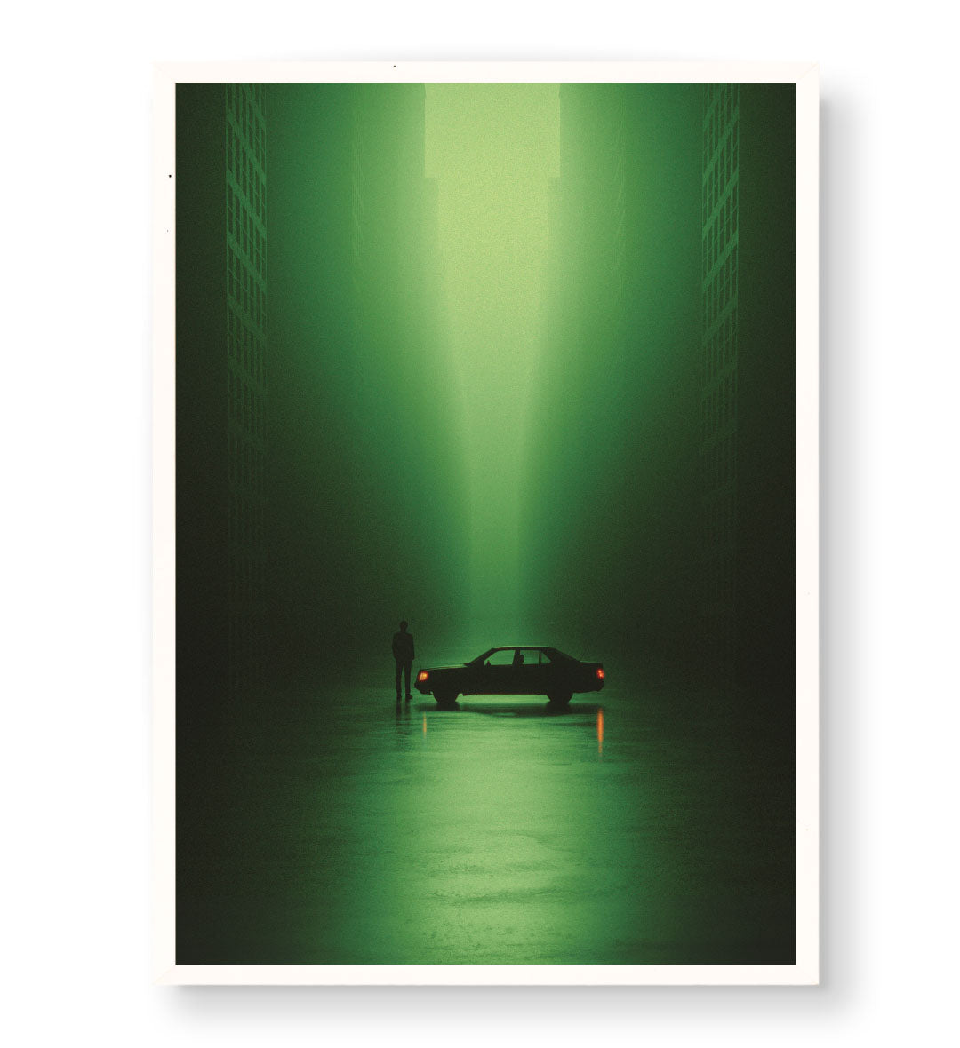 Neon City Encounter with urban noir design wall art for Indian home decor.