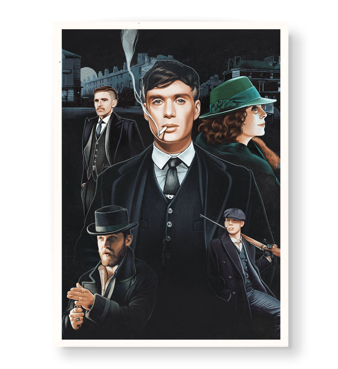 Peaky Blinders Legacy with vintage wall art for home decor.