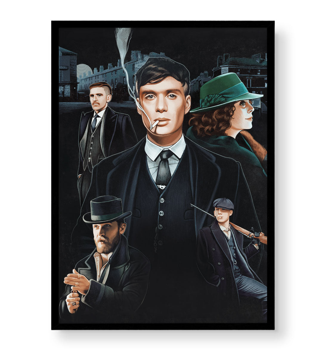 Peaky Blinders Legacy with vintage wall art for home decor.