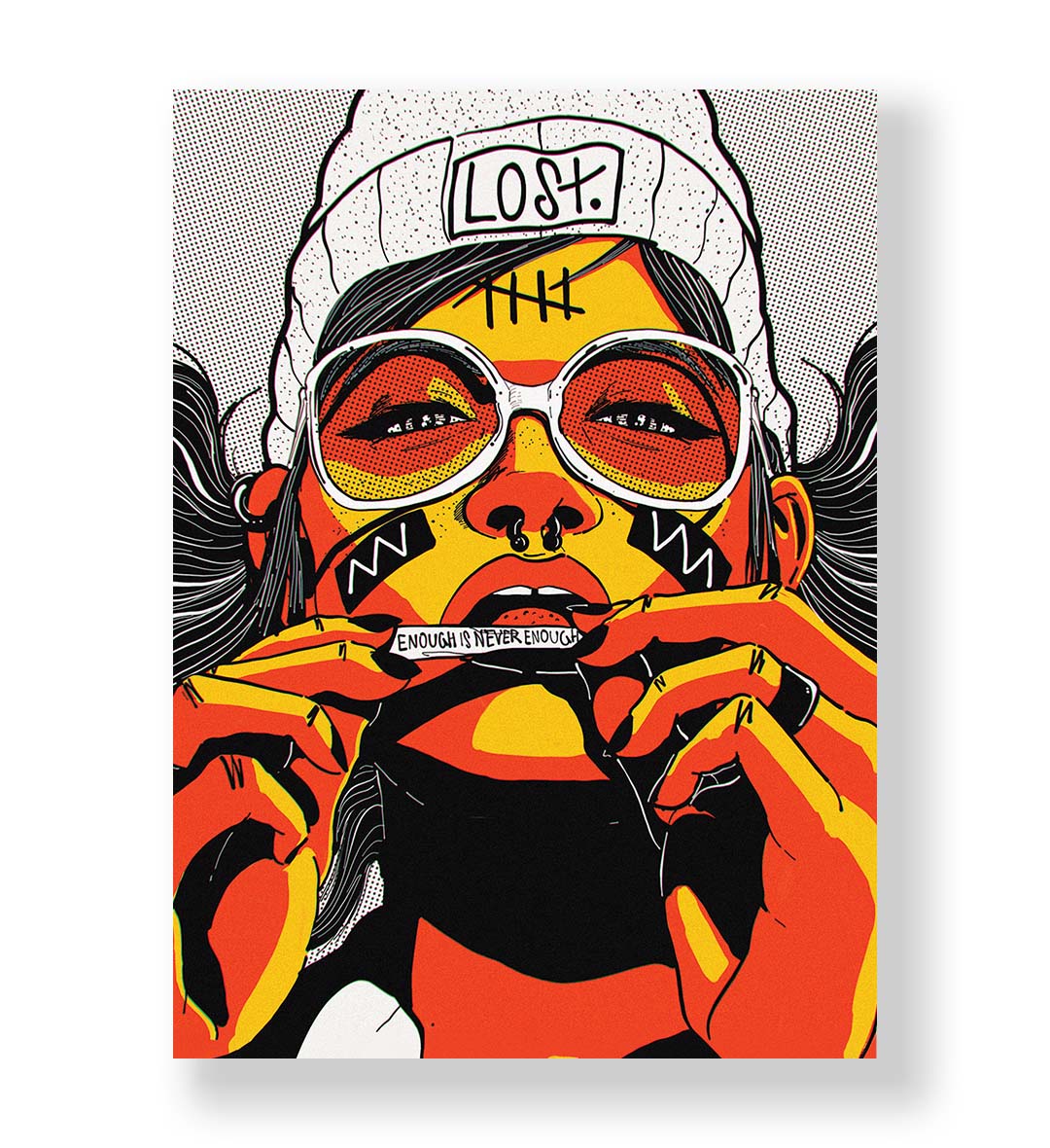 Rebel Spirit bold statement wall art with orange and yellow tones for Indian home decor.