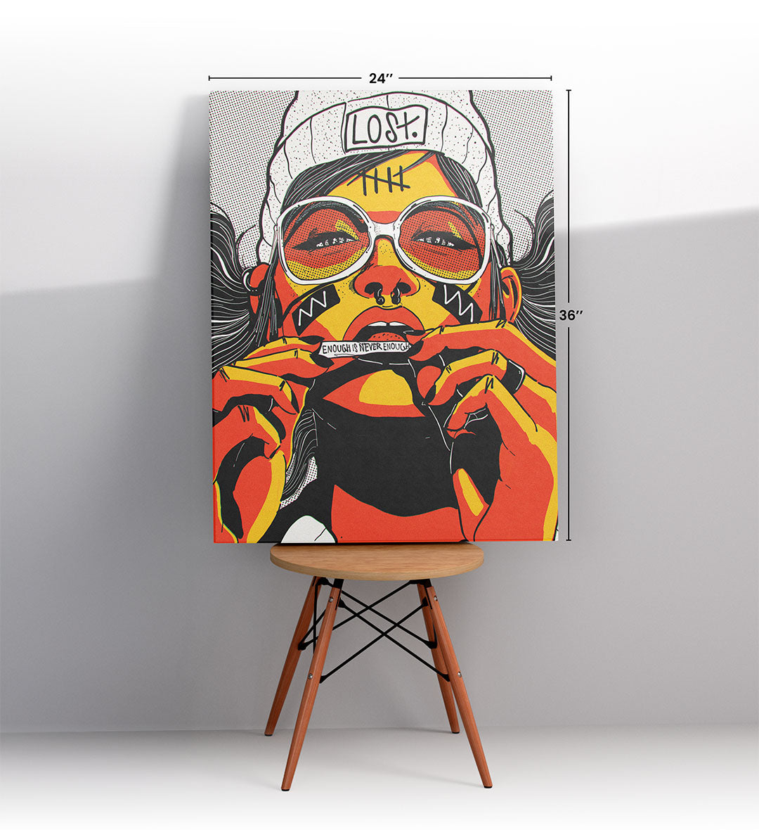 Rebel Spirit bold statement wall art with orange and yellow tones for Indian home decor.