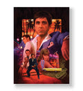 Scarface parody canvas wall art with Tony Montana, perfect for modern Indian home decor.