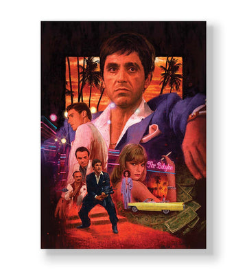 Scarface parody canvas wall art with Tony Montana, perfect for modern Indian home decor.