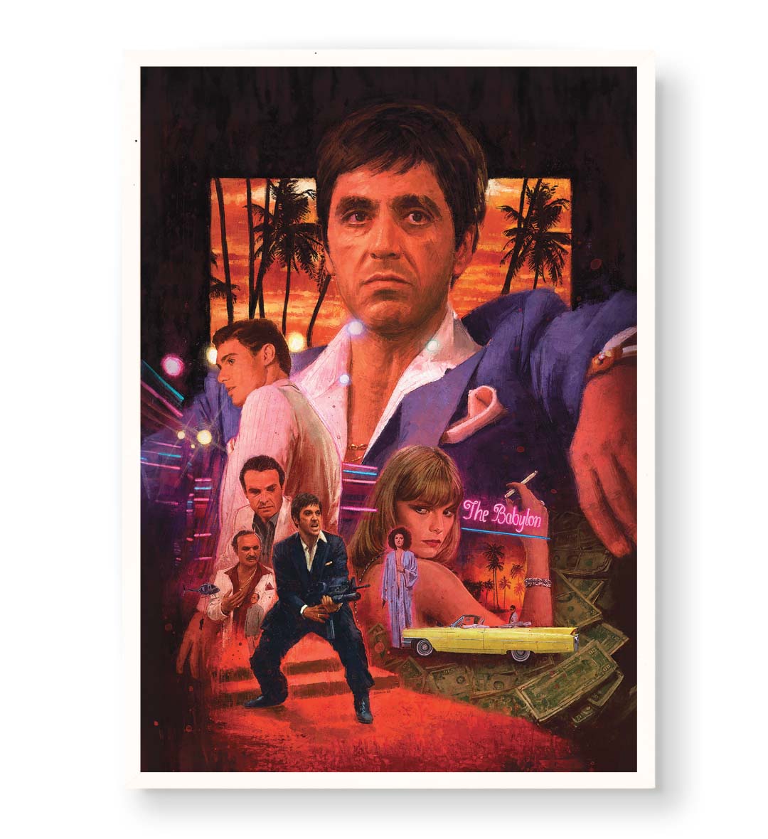 Scarface parody canvas wall art with Tony Montana, perfect for modern Indian home decor.